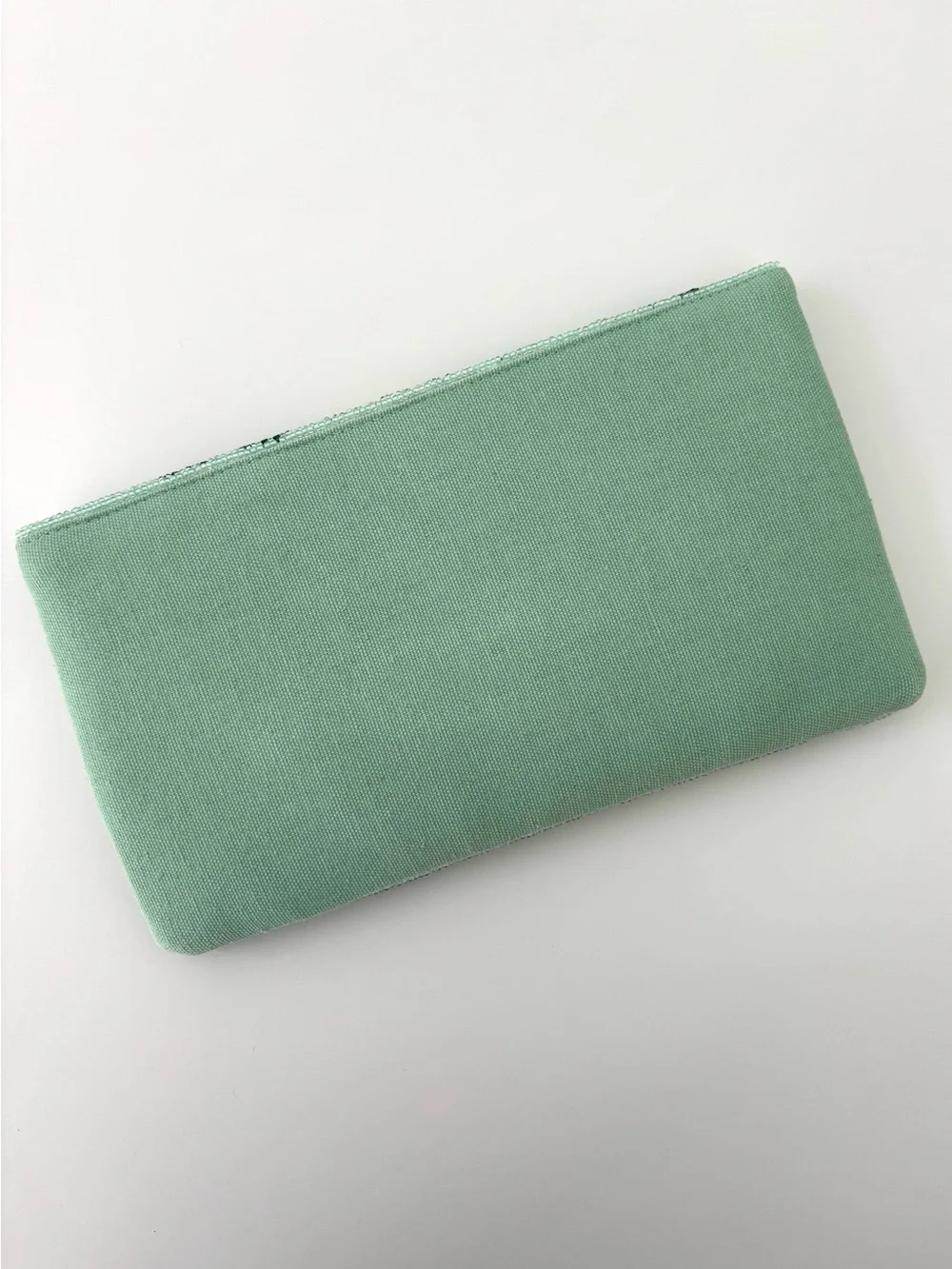 LCD Flamingo Beaded Envelope Clutch NWT Handmade Crossbody Mint Pink